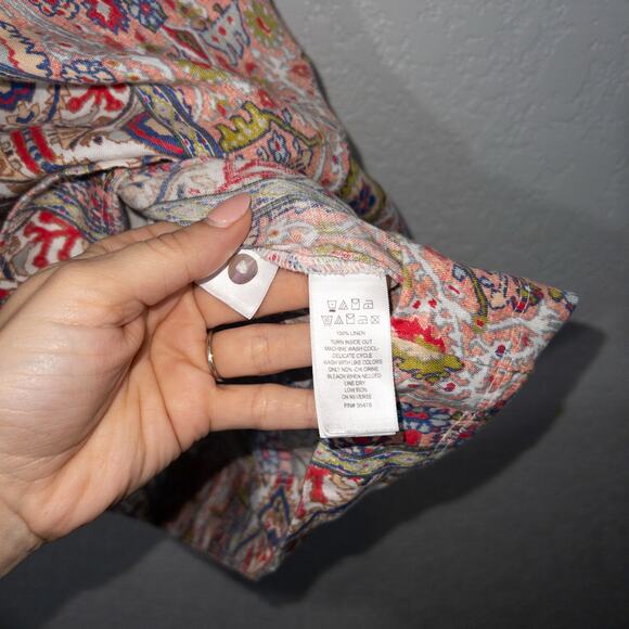 New Rachel Zoe White Aztec Printed Linen Tank Dress Size Large - Picture 5 of 7